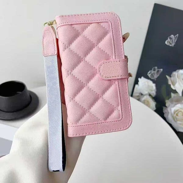 2026 New Designer Flip Wallet Phone Case For Apple Iphone 17 Pro Max Samsung Galaxy S26 perfume Luxury PU Leather Diamond Pattern Card Holde