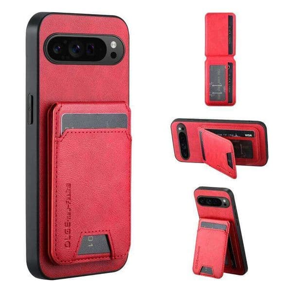 Magsafe Magnetic Wallet Card Slot Bracket Solid Color Leather Bumper Phone Case For Google Pixel 10 9A 8A 7A 7 8 9 Pro XL S260429