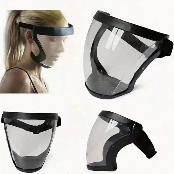 2026 new Adjustable Full Face Shield Safety Mask Durable Plastic Transparent Visor Heat Impact Resistant for Work Kitchen Outdoor Use Eas 26