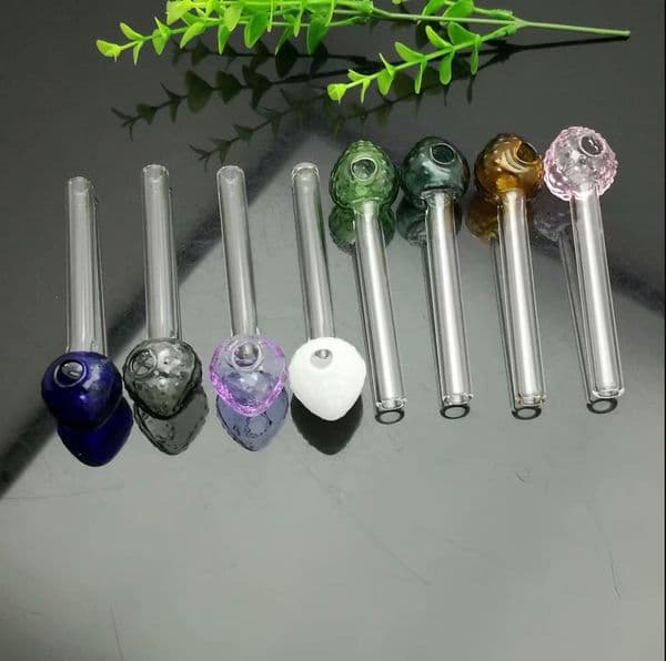 Colored Strawberry Head Glass Direct Burning Pot Wholesale Glass Water Pipes Tobacco Accessories Glass Ash Catcher