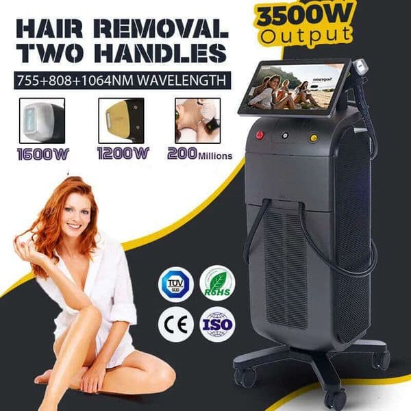 Ace High-End Vertical Diode Laser 808Nm Painless Permanent Hair Removal Ice Point Depilation 3500W High Power Upgraded Machine 2 Colors Optiona