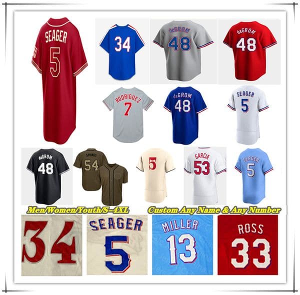 Corey Seager Ranger Baseball Jersey Wyatt Langford Brandon Nimmo Jake Burger Jacob deGrom Josh Jung Evan Carter Josh Smith Joc Pederson Nathan Eovaldi McCutchen