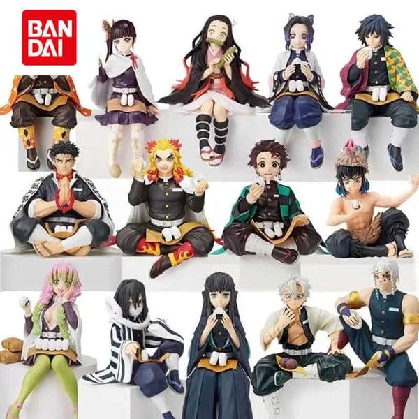 Bandai Hot Kimetsu No Yaiba - Rice Ball Tanjiro Nezuko Zenitsu Decorations For Desktop PC Case And Car Anime Figure Model Doll Toy Gift L260430