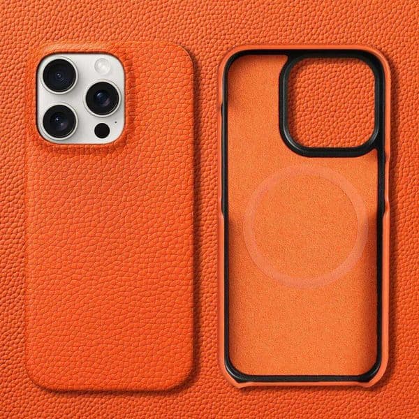 LANGSIDI Case for iPhone 16 15 Pro Max Promax 15Pro 16Pro Natural Cowhide Leather Magnetic Luxury Phone Back Cover 26L0430