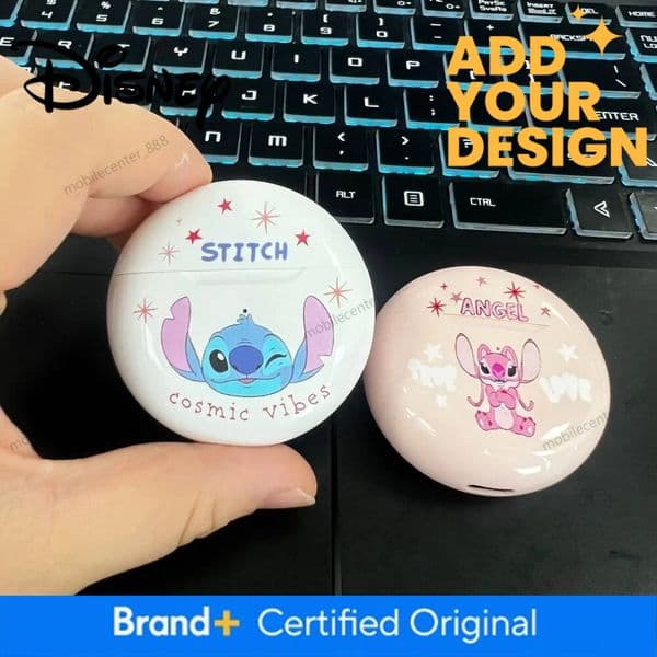 Designer Disney 3D Cartoon Stitch Angel Wireless Bluetooth 5.3 Earphones Hifi Surround Sound Headset Smart Touch Headphone Long Endurance Luxury