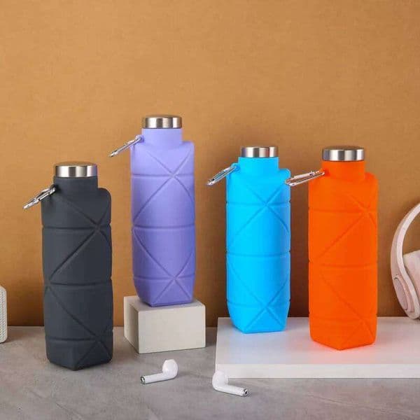 700ml Collapsible Reusable Silicone Water Bottle, Portable Leak-proof Mug for Outdoor Camping, Hiking, Gym Yoga, Fitness Sports C260131