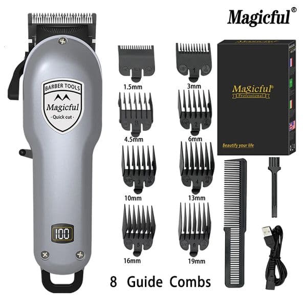 Magicful Fashion Professional Finish Hair Trimmer For Men Rechargeable Li-ion Battery Shaving Adjustable Electric Hair Clipper 260129