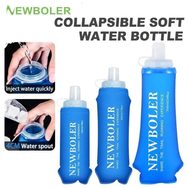 NEWBOLER 300/500/700ML TPU Folding Soft Outdoor Sport Bag Collapsible Water Bottle Running Camping C260131