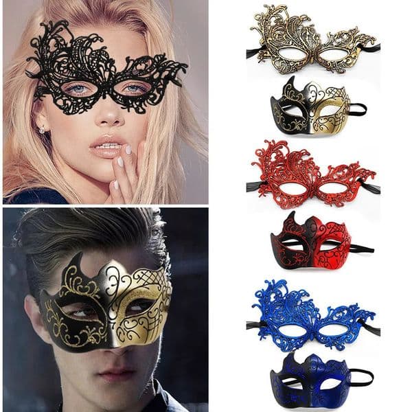 2 Pcs/Set Unisex Blindfold Lace Masks Painted Half Face Mask Thickened Phoenix Lace Eye Mask Party Masquerade Wedding Decoration 260128
