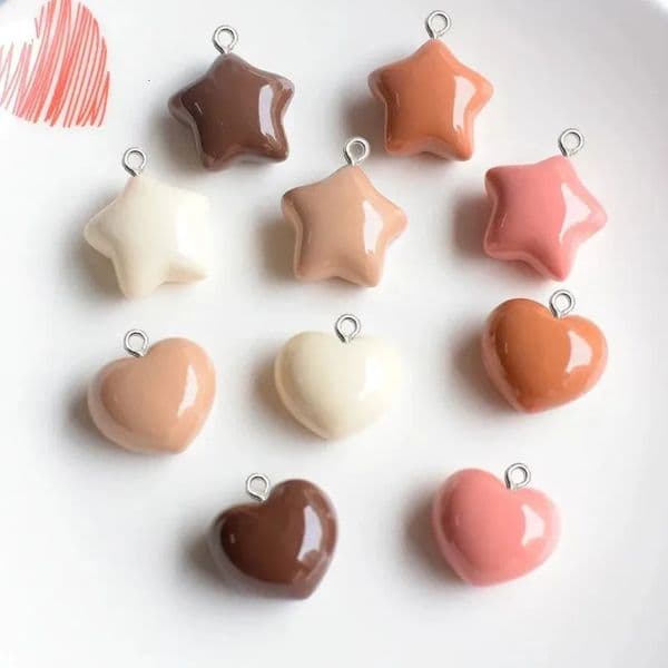 10Pcs Fashion Star Love Heart Resin Charms For Jewelry Making Women Earrings Necklace Floating Decorate DIY Pendants Accessories 260124