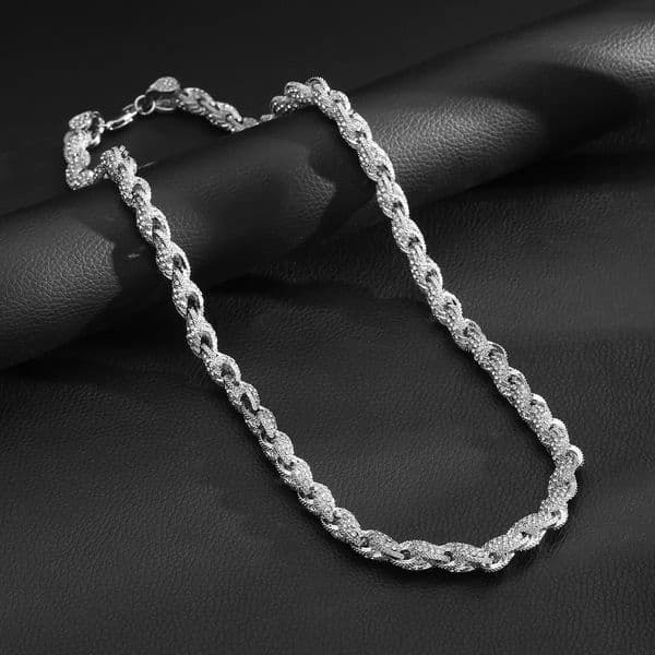 Zuanfa big size moissanite rope chain fashion silver jewelry 10mm vvs moissanite rope bracelet necklace for men and women 3A