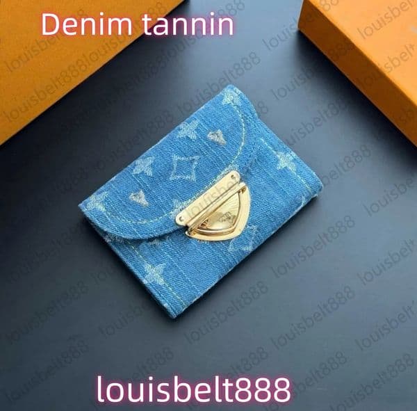 Blue Denim Designer Wallet Pink Denim Key Coin Purse Zipper Wallet Long Short Wallets Flower Luxury Bag Travel Wallet Card Holder Purse Card Holder