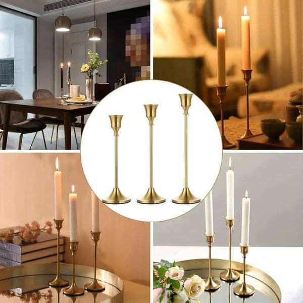 1/3pcs Vintage Elegant Tabletop Holders Metal Aluminum Home and Hotel Decoration Candlestick Holder Candle Stand Y260131