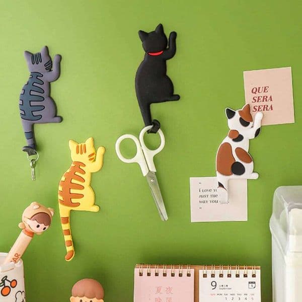 Fridge Magnet Hook strong traceless removable Japanese creative cartoon cat tail refrigerator sticker hook 26Y0202