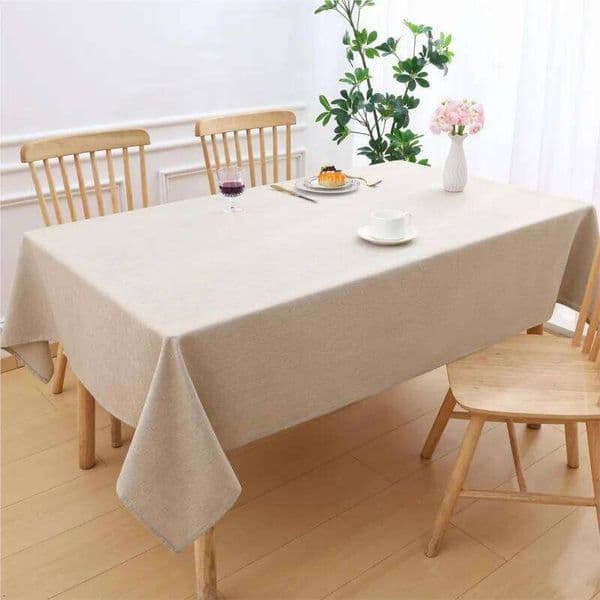 Homaxy New Restuarant Rectangle Linen Waterproof Wipeable Fabric Tablecloth Kitchen Dining Dirt-Repellent Table Cover 26Y0128