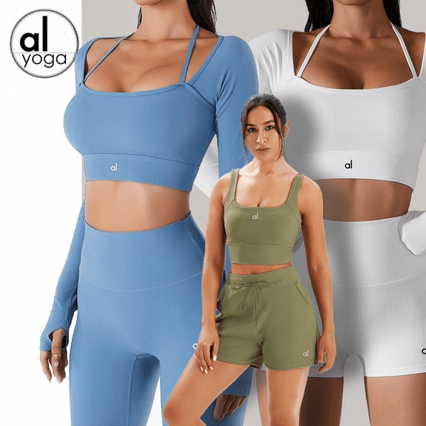 Yoga Fitness Clothes High-waist Ribbed Tank Top Exercise Set Gym Women's Yoga Set Fitness Running Set Pilates Exercise