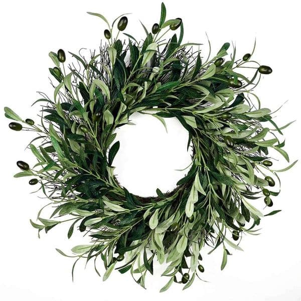 Olive Wreath Front Door Artificial Garland Green 50cm Dia Home Decor Fake Flower Christmas Wedding Party Decorations 26Y0202