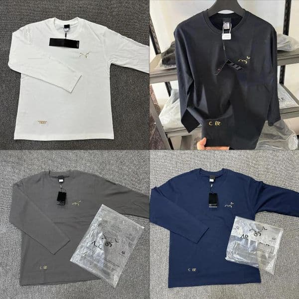 Mens T Shirt Designer Long Sleeve Shirt Spring and Autumn Casual Top Round Neck Pullover T-shirt Causal Loose Solid Color Tee