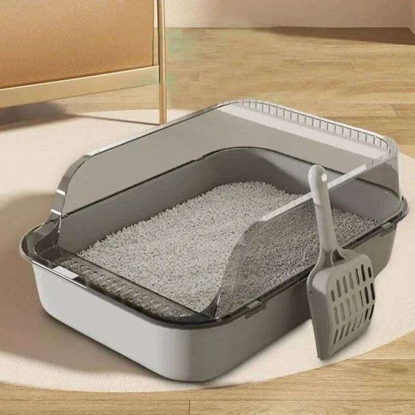 Large Capacity Cat Litter Box, Plastic Anti-Splash Cats Toilet, Pet Sandbox, Kitten Tray, Bedpan, Cleaning Bath Basin Supplies 26W0202