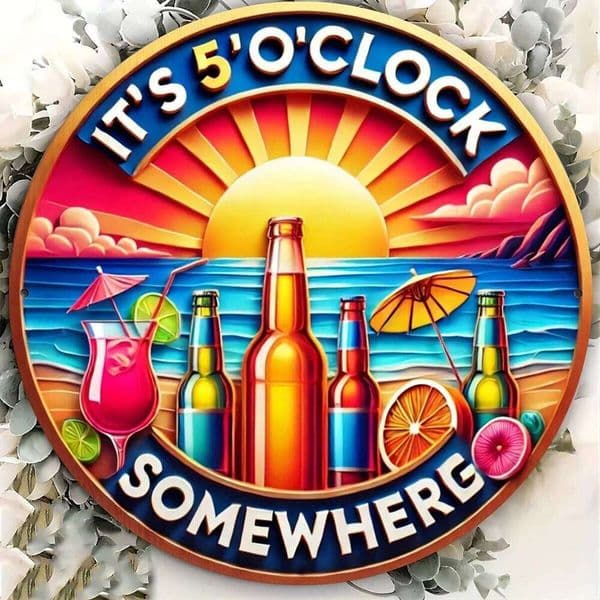 Pack of Personalized Vintage Metal Beer Cocktail Signs, Iron and Grill Decor, Home Bar Wall Art, Man Cave, Patio Display 26H0202