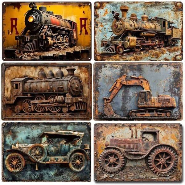 3D Metal Aluminum Signs Vintage Old Style Truck Train Posters Plaque Decorative Plates Club Man Cave Bar Hotel Cafe Wall Decor 26L0202