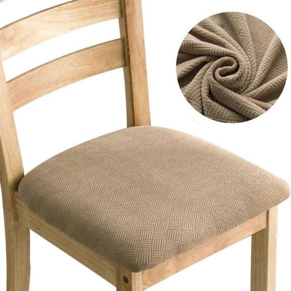 New Design Durable Removable Dining Cover Jacquard Stretch Chair Seat Cushion Slipcover 26Y0202