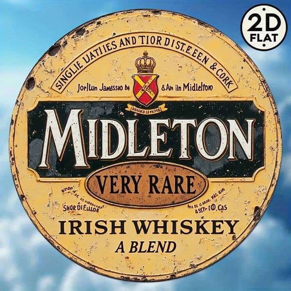 "Glory of Middleton" Vintage Round Metal Wall Tin Sign - 2D Flat Whiskey Culture Shield Art, Home Office Indoor Outdoor Decor 26H0202