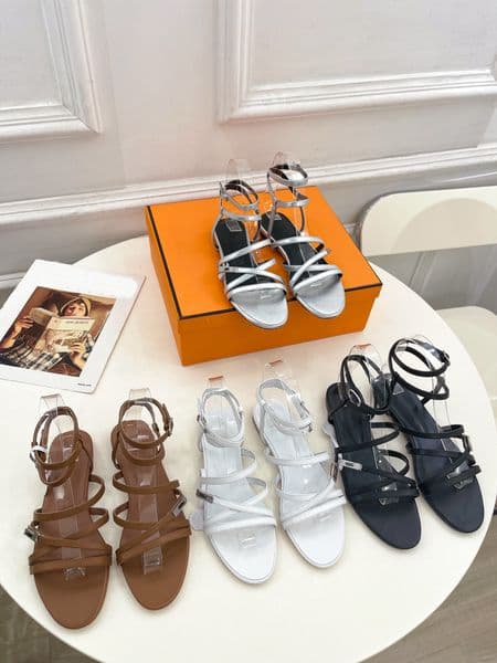 Designer Women Fashion Lullaby Luxury Calfskin Leather Iconic Kelly Sandal Pump Classic Palladium-plated Buckle Shoes SIZE 35-42