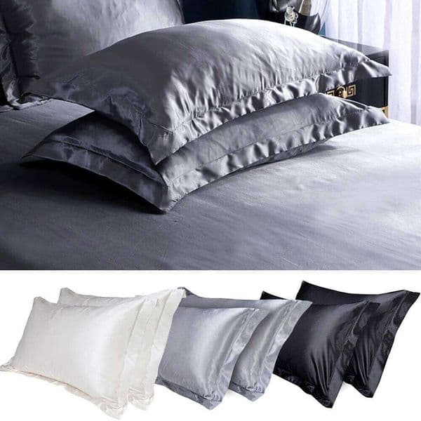 Pillow Case 2Pcs Mulberry Silk PillowsCase Solid Color Soft Cushion Decor Satin Luxury Cases Sleep Healthy Adult Pillow Cover 26Y0202