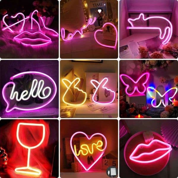 Valentine's Day Neon Sign Decoration Holiday Party Atmosphere Gift Home Decor Room Night Light USB or Powered Battery Not Included 26W0202