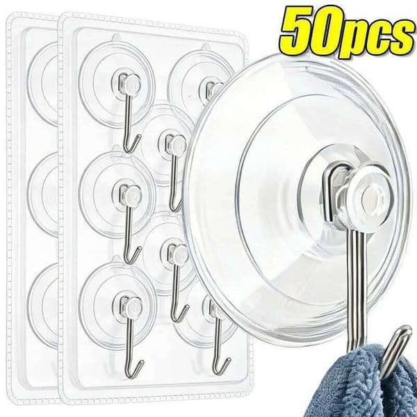 Clear Suction Cup Hooks Reusable Waterproof Glass Window Hook For Kitchen Bathroom Towels Bags Storage Home Organizer Supplies 26Y0202