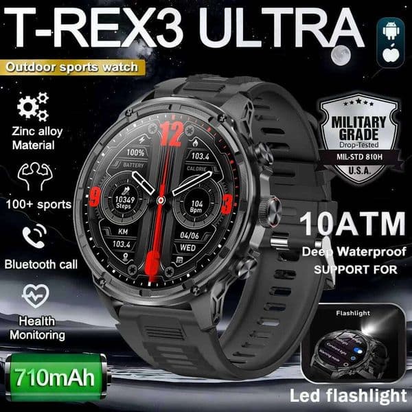 2025 1.85-inch ultra-high-definition military-grade BT call, 710Mah large battery, 170+sports fitness tracking smartwatch 26W0202