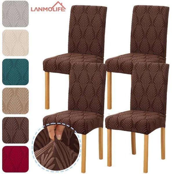 Jacquard Dining Thick Stretch Parsons Chair Covers Machine Washable Furniture Protector For Hotel Party Banquet 26Y0202