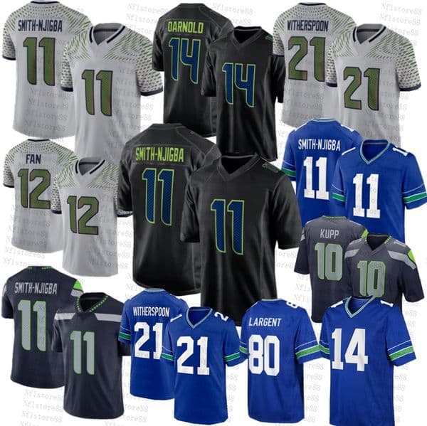 Seattles Cooper Kupp Sam Darnold SeahawksS Jersey Jaxon Smith-Njigba Jalen Milroe Zabel SeahawksJersey Devon Witherspoon Murphy II Emmanwori Football Jerseys