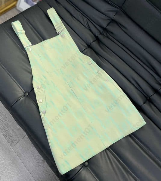 Summer Designer Dress Women Tank Top Denim Dresses Customized Jacquard Denims Fabric Double Letter Pattern Printed Decoration Dress For Women