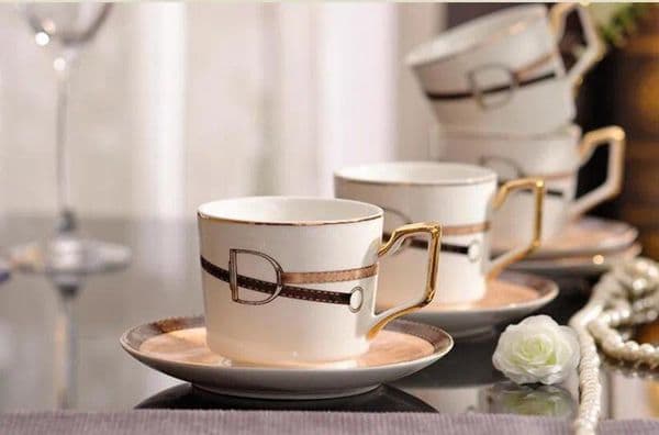 European British Ceramic Bone China Tea Set Coffee Set Aristocracy Cup with Saucer K260225