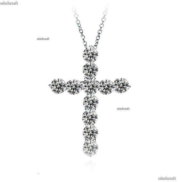 Fashion Dia Necklace Mens Hip Hop Cross Pendant Necklaces Jewelry