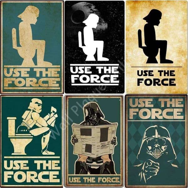2026 Use The Force Retro Tin Toilet Bathroom Decoration For cologne Bars Restaurants Cafes perfume Shops Funny Vintage Metal Sign 8X12 Inch Free Shipping