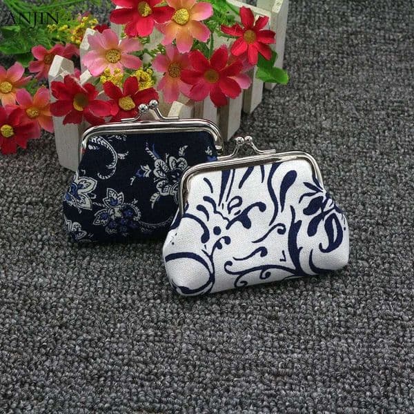Mini Coin Purse Women Vintage National Pattern Small Wallet Hasp Printing Creative Clutch Bag Good Gift Women's Purses