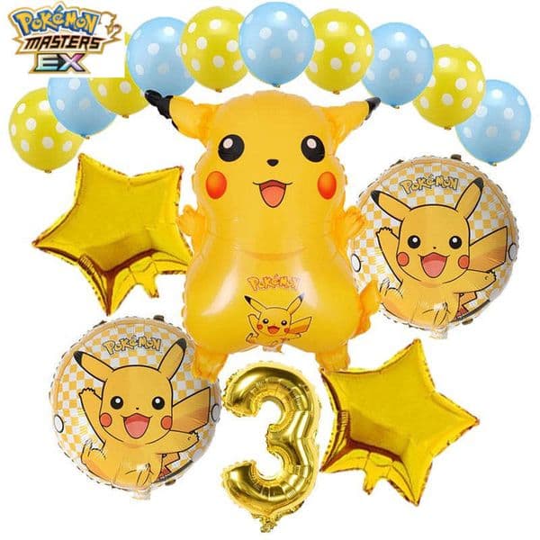 Pokmon Pikachu Birthday Party Decoration Set Cartoon Animal Pocket Monster Aluminum Foil Balloon L260202
