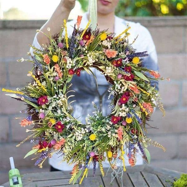 35/40/50CM Large Pendant Garland Outdoor Artificial Colorful Texas Flower For Front Door Wall Wedding Home Decor 26Y0202