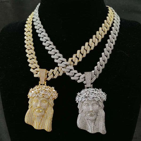 Hip Hop Fine Jewelry Face VVS Moissanite Dia Necklace Custom 3D Iced Out Pendant