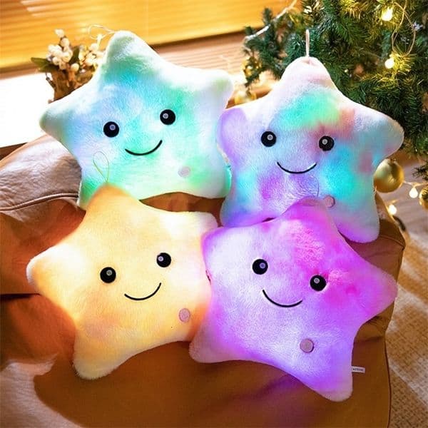 LED Light Star Plush Toy Soft Stuffed Star Pillow Doll Glowing Plush Baby Kid Toys Birthday Gift Home Deco260109wwBJ