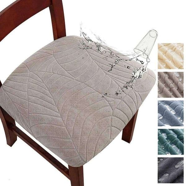 1Pcs Waterproof Seat Stretch Jacquard Cover Dining Room Removable Anti-dirty Without Backrest Chair Protector 26Y0202