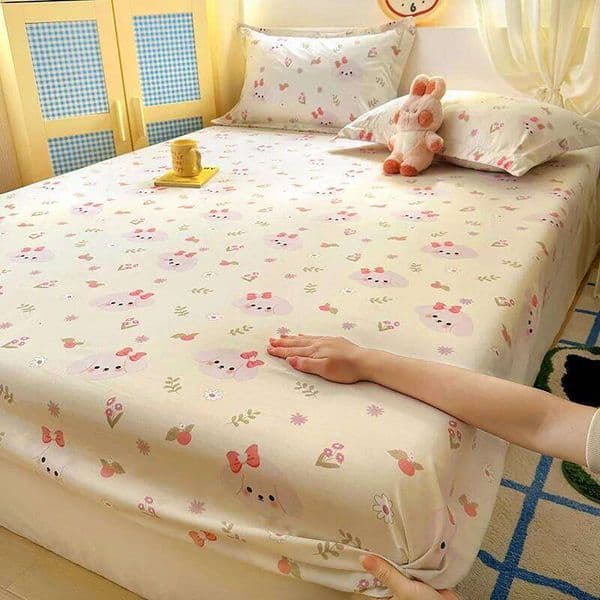 1pc Fitted Sheet Cartoon Style Bed for Kids Room Mattress Cover Queen Single King Bedsheets No 26L0202