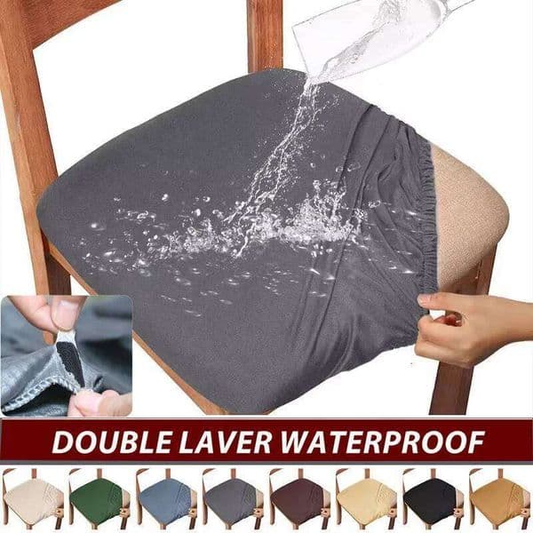 WaterProof Dining Room Chair Cover Seat Spandex 13solid Colors Removable Washable Elastic Cushion Covers For Home Hotel 26Y0202