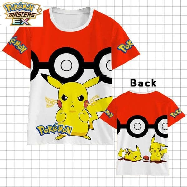 Pet Pokmon Pocket Monster Pikachu Squirtle Anime Merchandise T-Shirt Short Sleeve L260130