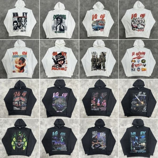 Mens Valley Hoodies designer Harajuku Washing Trend Sweatshirts Casual Streetwear Heavy Water Oversized zip up Hoodie Tracksuit High Quality Fashion C P60x#