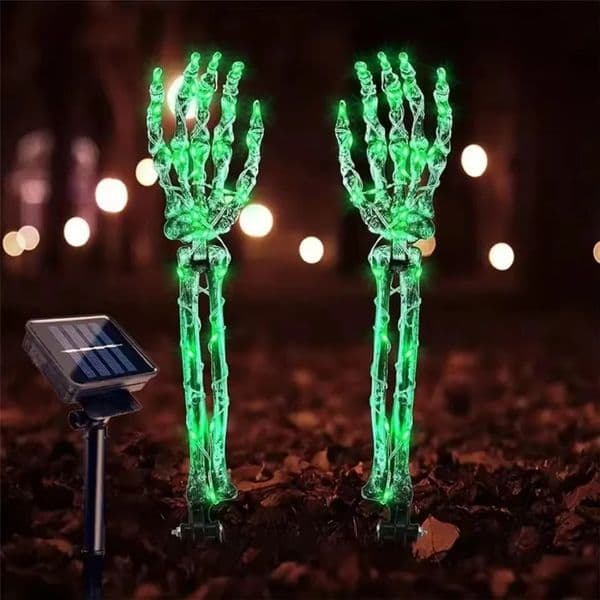 2PC Halloween Solar Garden Lights Outdoor Waterproof Ghost Hand LED Stake Lights Horror Atmosphere Decoration Lamp For Festival 260121