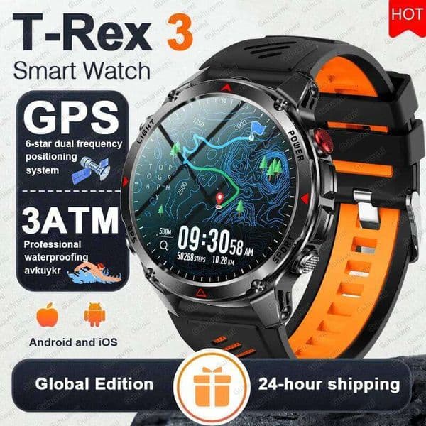 2025 New GPS Map Navigation Smart Watch Women Amoled Screen 3ATM Waterproof Sport SmartWatch Compass NFC BT Call Watches Men 26W0202